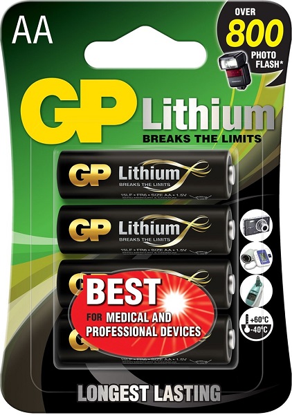 Batteri GP Litium AA 4/p