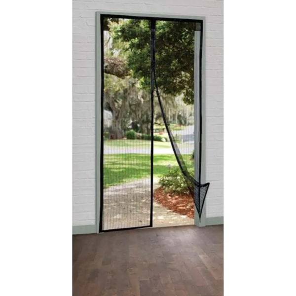 15157 Myggnät för dörr, 210x100 Magnet, svart
