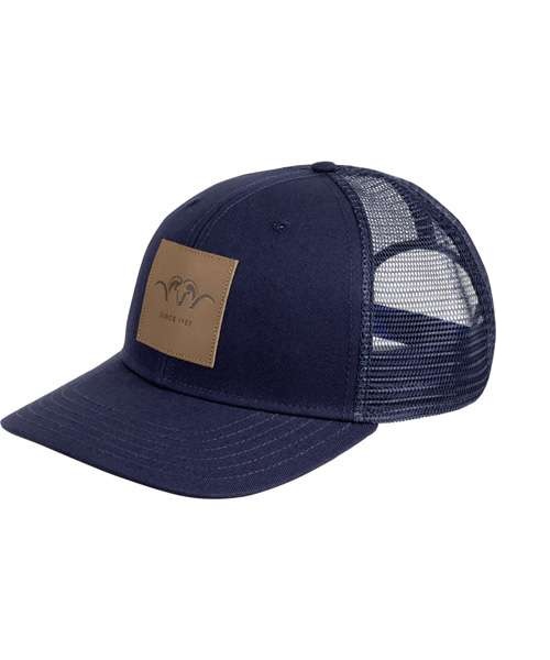 Blaser Leather Badge Cap, dark blue
