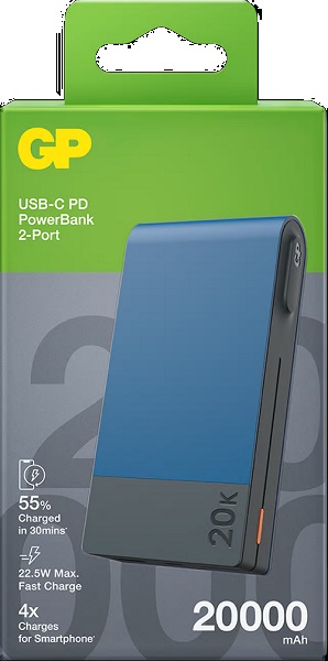 GP Powerbank 20 000mah Blå